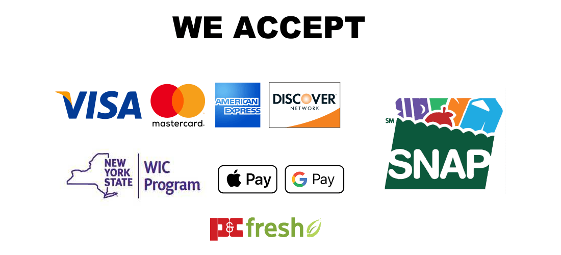 Accepted forms of payment